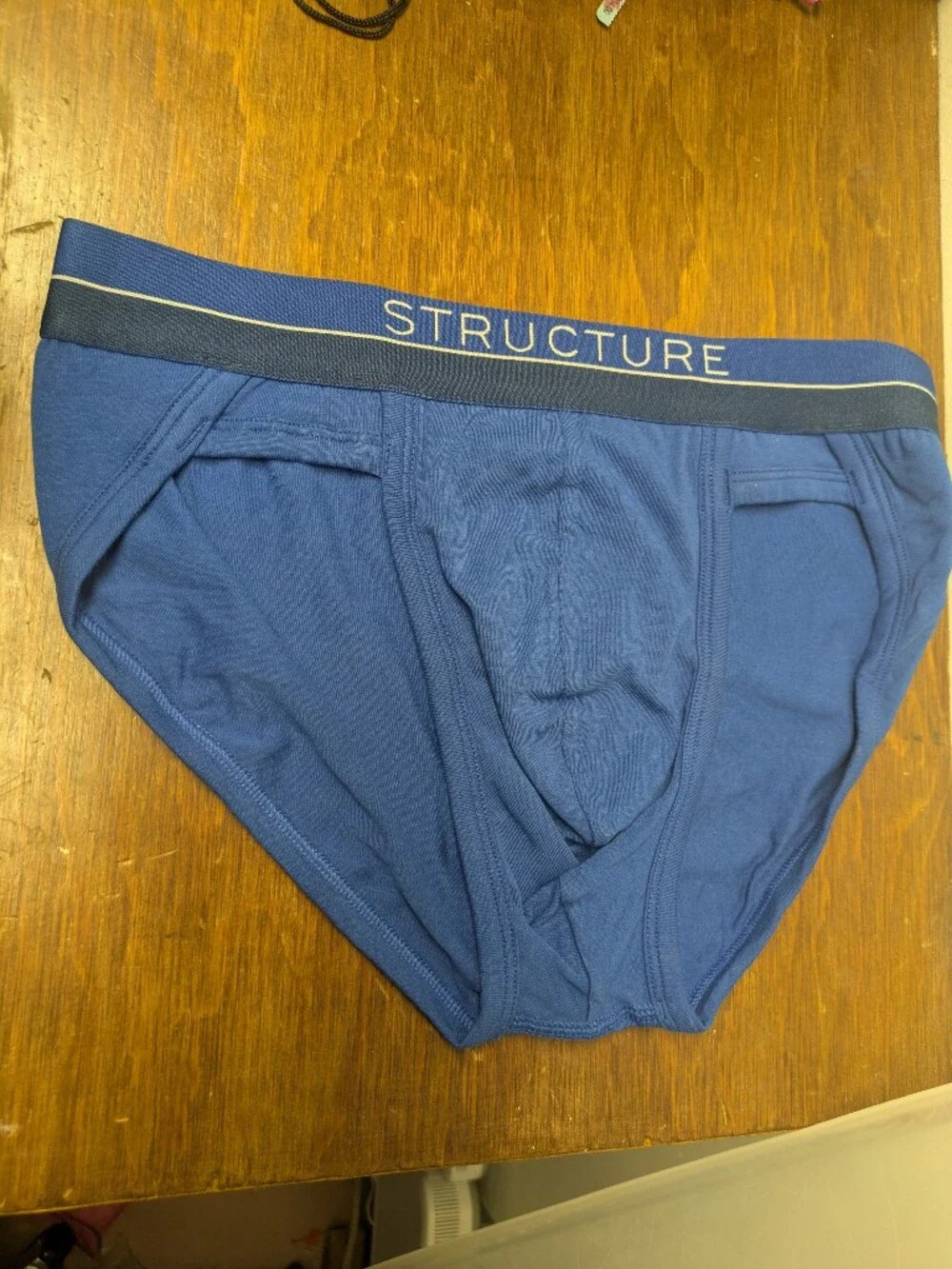 Sm 28-30 Structure Men’s Sport Briefs 2 Pk Blue, Orange 95% Cotton Soft Stretch